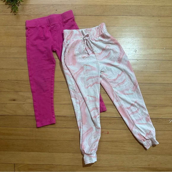 Other - 2/$10 Sale! Dark Pink and Light Pink and Gold Pants Size 5